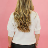 Heart Puff Sleeve Sweater