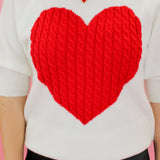 Heart Puff Sleeve Sweater