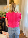 Pretty Girl Sweater Tank-Hot Pink