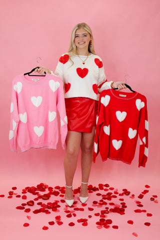 Fuzzy Heart Sweater