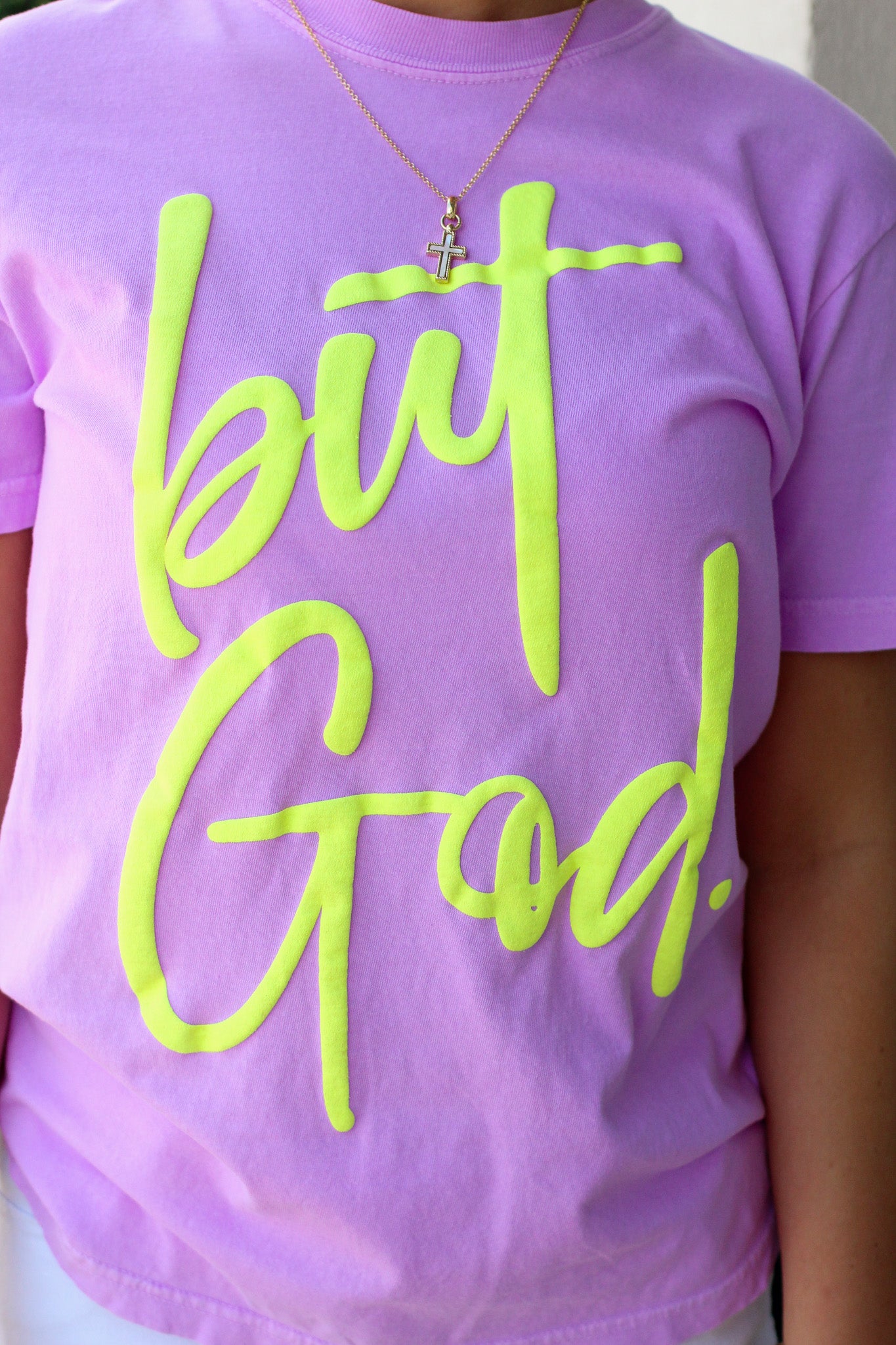 But God Puff Print Tee
