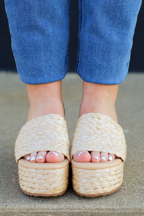 Amber Platform Sandals-Beige