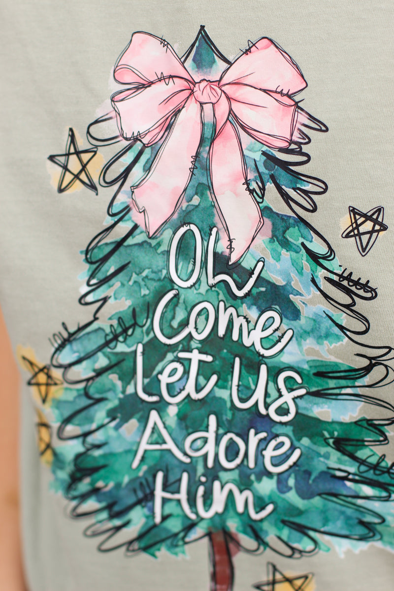 Come Let Us Adore Him Tree Tee