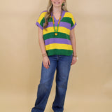Mardi Gras Stripes Sweater