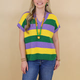 Mardi Gras Stripes Sweater
