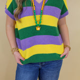 Mardi Gras Stripes Sweater
