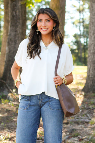 v neck collar top