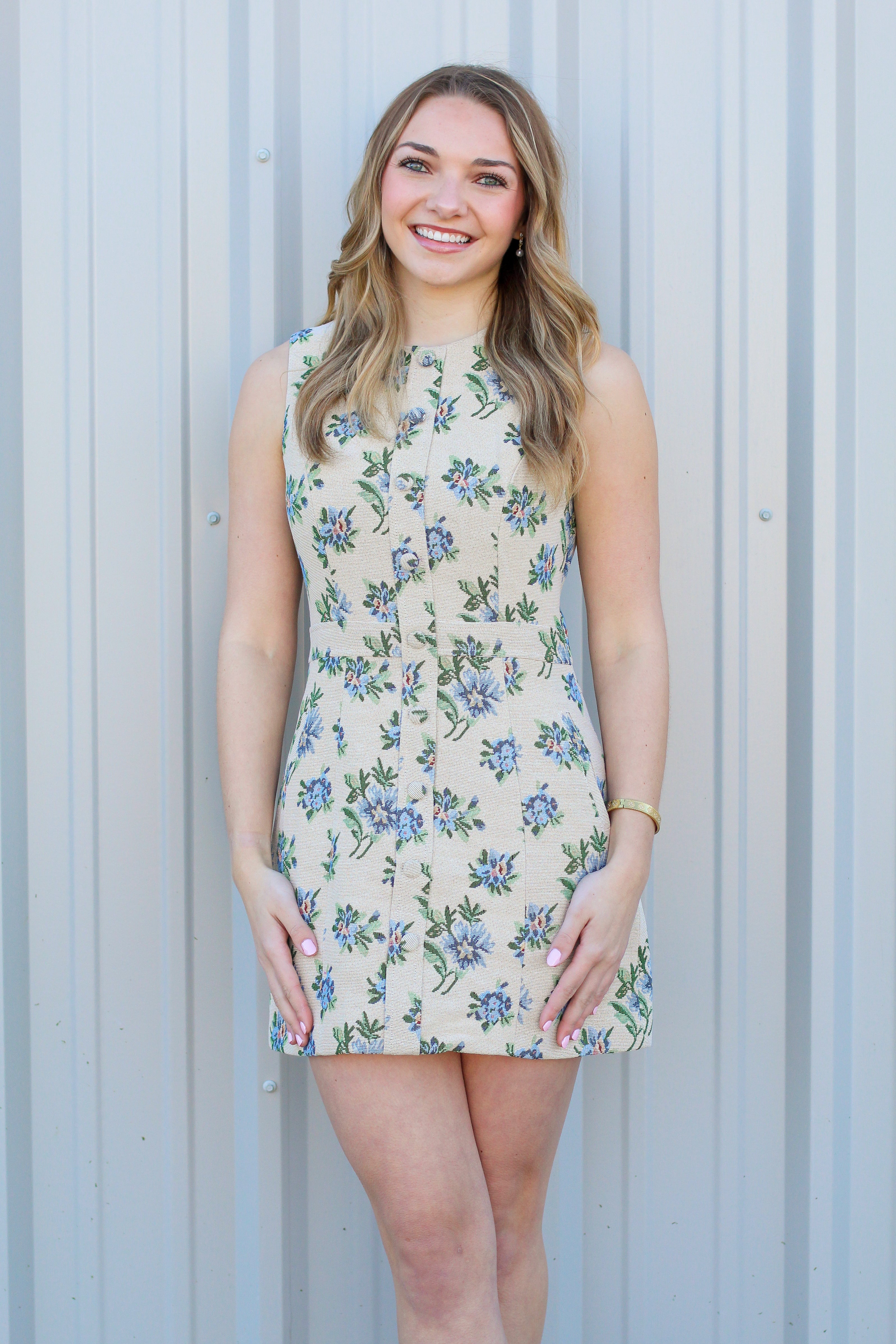 floral button down dress