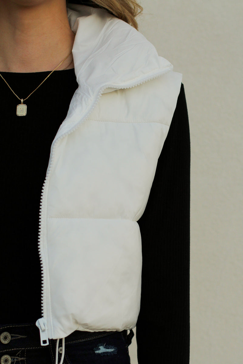 Penny Puffer Vest-White