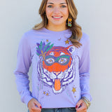 Mr.P's Mardi Gras Tiger Long Sleeve Tee