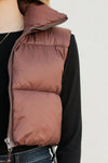 Penny Puffer Vest-Brown