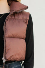 Penny Puffer Vest-Brown