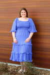 Totally Tiered Midi Dress-Royal Blue