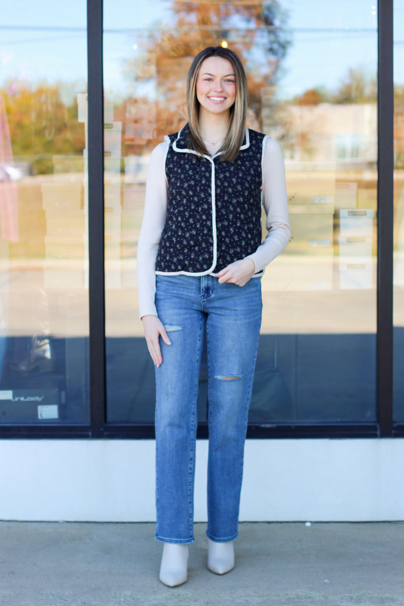 Floral Quilted Vest