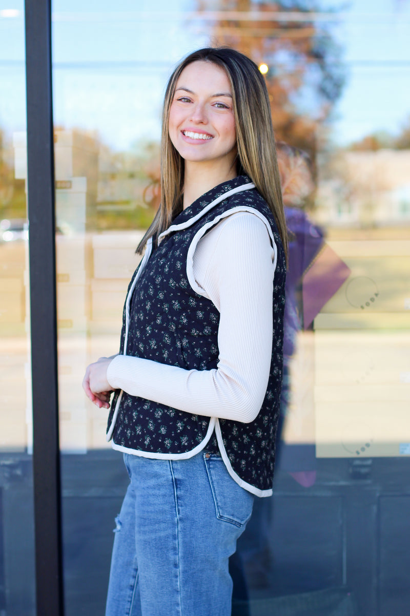 Floral Quilted Vest