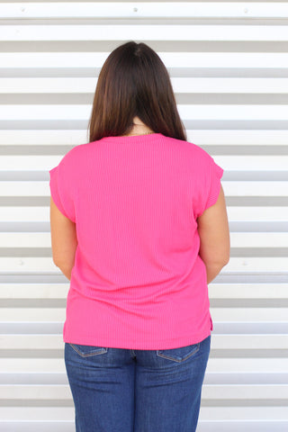 So Ribbed Cuff Sleeve Top