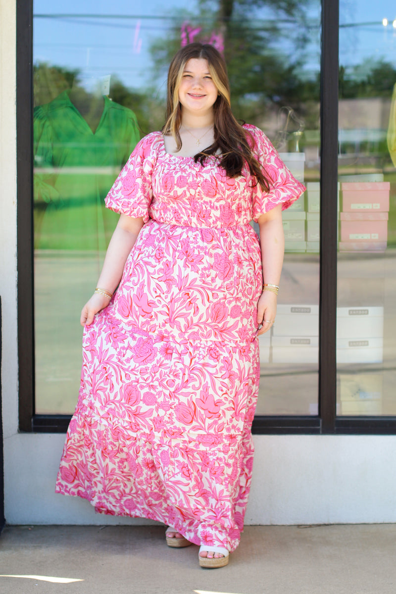 Smocked Floral Maxi