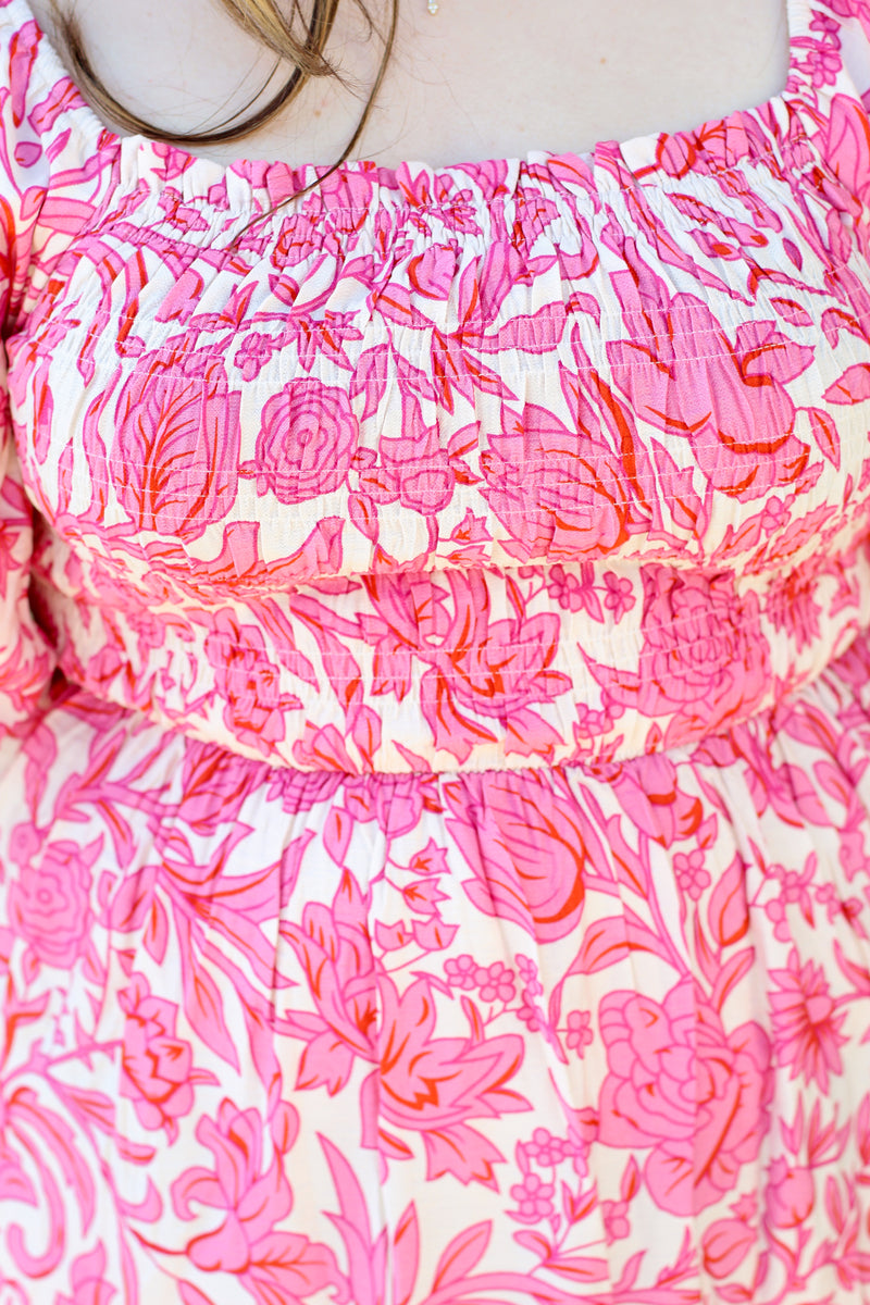 Smocked Floral Maxi