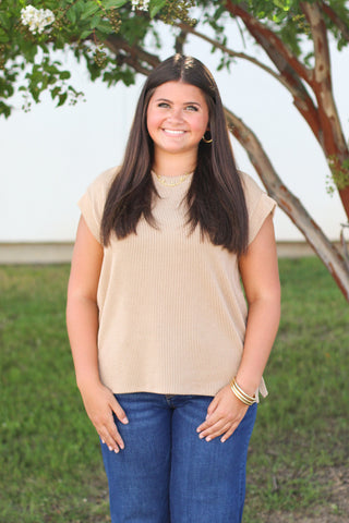 So Ribbed Cuff Sleeve Top