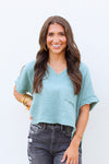 Totally Fall Top-Seafoam