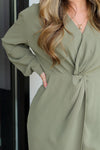 Wrapped in Happiness Dress-Olive