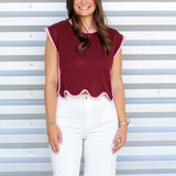 The Cutest Scallop Trim Sweater