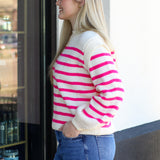 Detail Sleeve Stripe Sweater