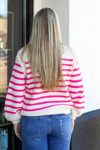 Detail Sleeve Stripe Sweater