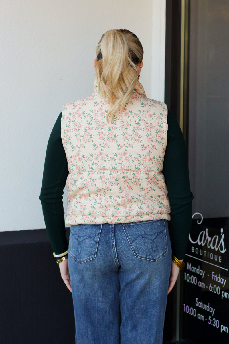 Corduroy Floral Vest