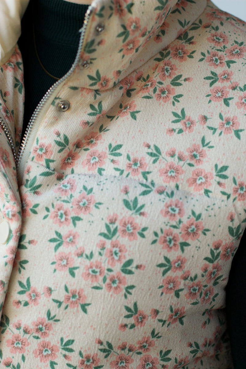 Corduroy Floral Vest