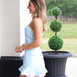 Elegant Jacquard Ruffle Dress