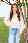 Ruffle Back Top-Cream