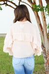 Ruffle Back Top-Cream