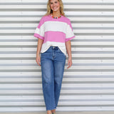 Exposed Seam Color Block Top