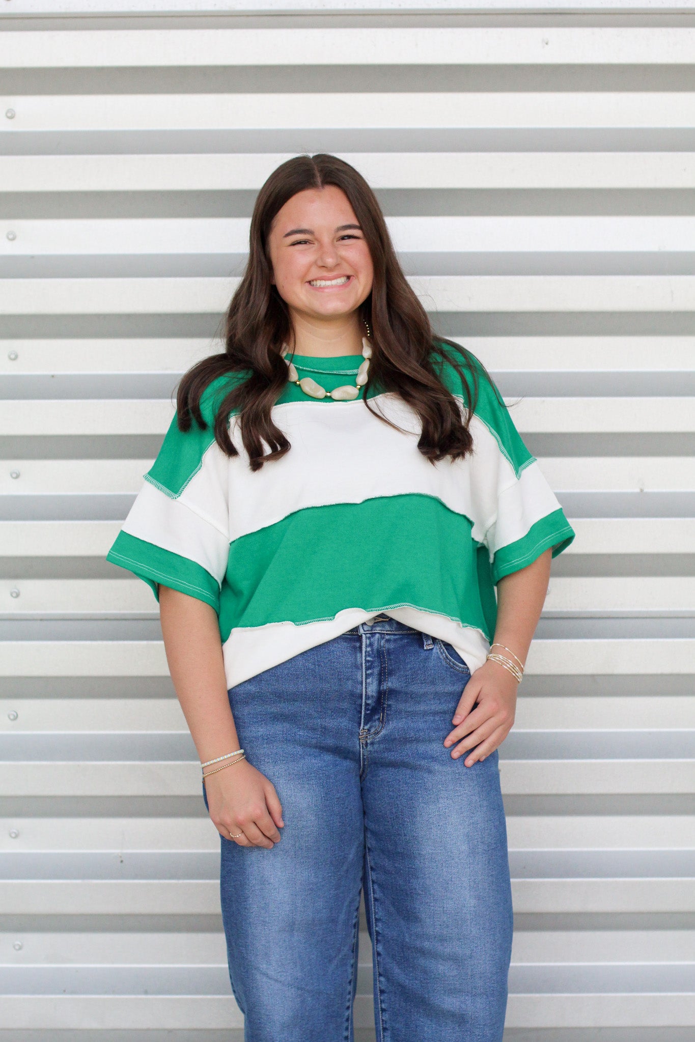 Exposed Seam Color Block Top