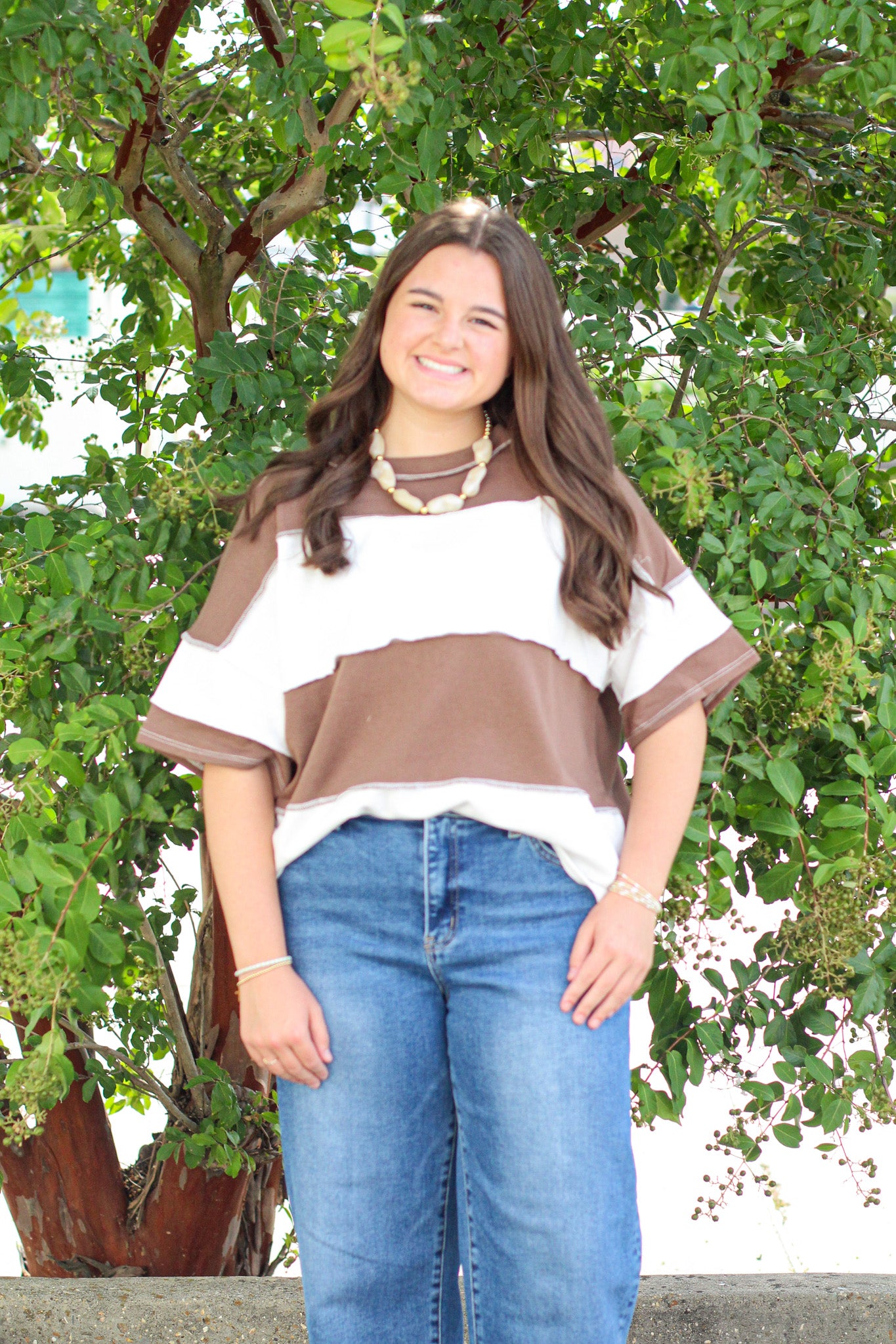 Exposed Seam Color Block Top