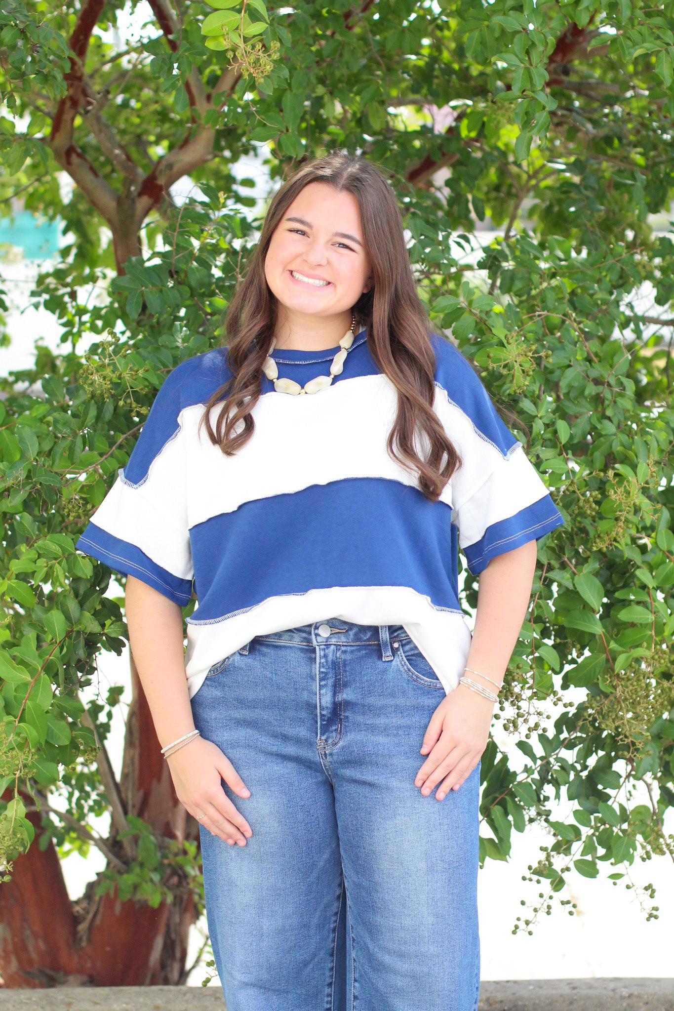 Exposed Seam Color Block Top