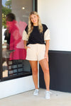 Quilted Cutie Color Block Top-Black