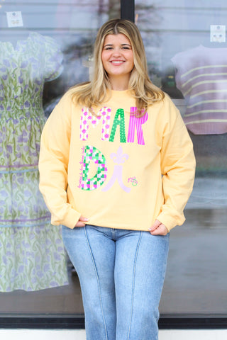 Mixed Prints Mardi Gras Sweatshirt