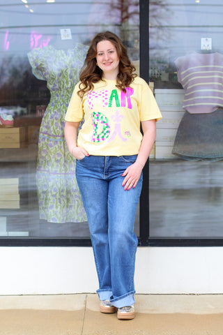 Mixed Prints Mardi Gras Tee