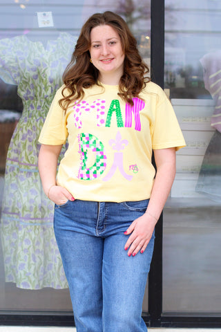 Mixed Prints Mardi Gras Tee
