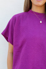 Trendy Tina Mock Neck Top-Magenta