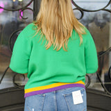 Mardi Gras Sequin Bow Sweater