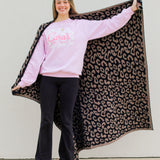 Cuddle Time Blanket-Brown Leopard
