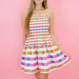 Retro Checkered Mini Dress