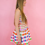 Retro Checkered Mini Dress