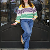 Mardi Gras Many Stripes Sweater