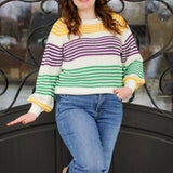Mardi Gras Many Stripes Sweater