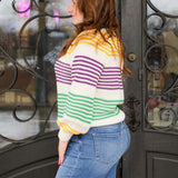 Mardi Gras Many Stripes Sweater