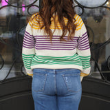 Mardi Gras Many Stripes Sweater